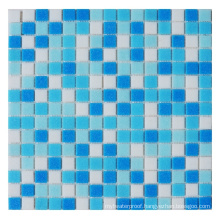 Waterproofing Blue Color Swimming Pool Tiles Crystal Glass Mosaic